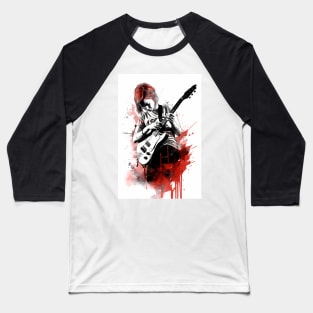 Girl Shredding Guitar Baseball T-Shirt